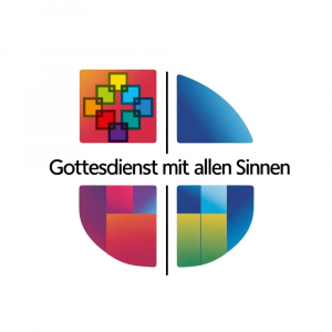 Logo bunt "Gottesdienst mit allen Sinnen"