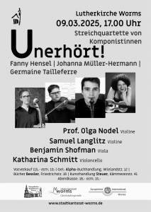 Plakat zum Konzert am 09.03.. 17 Uhr in der Wormser Lutherkirche