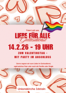 Plakat zum Jugendgottesdienst am Valentinstag