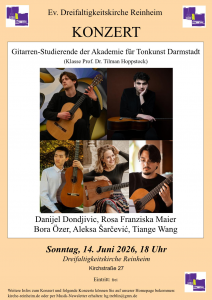 Porträts der Künstlerinnen und Künstler auf einem Veranstaltungsplakat