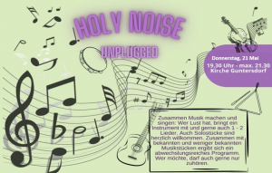 Plakat zur Reihe "holy noise unplugged"