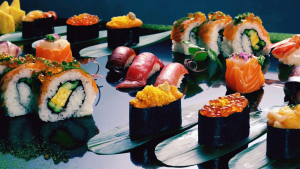 angerichtetes Sushi