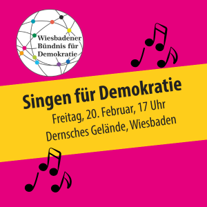 Die Angaben  zur Veranstaltung werden von Notensymbolen umrahmt