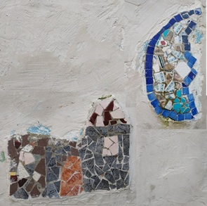 Mosaik im Innenhof des Gemeindehauses